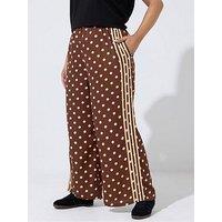 Yours Curve Polka Dot Trouser - Brown