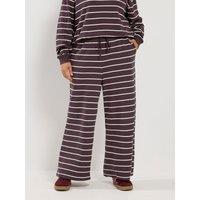 Yours Curve Stripe Jersey Trouser 28" - Brown