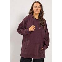 Yours Curve Drawstring Hoodie - Red