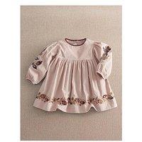 Mamas & Papas Baby Girls Floral Embroidered Cord Dress - Pink