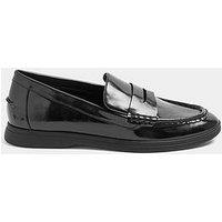 Yours Curve Wide Fit Faux Leather Flatform Loafers - Black