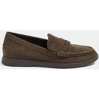 Yours Curve Wide Fit Faux Suede Flatform Loafers - Brown