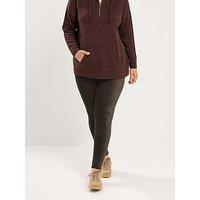 Yours Curve Cord Leggings - Brown