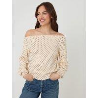 Threadbare Womens Slash Neck Polka Dot Soft Jumper