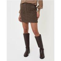 Threadbare Tweed Mini Skirt In Brown Check