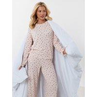 Threadbare Womens Brushed Long Sleeve Pyjama Set - Pink