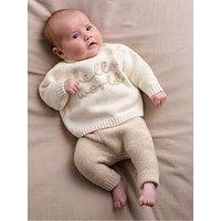 Mamas & Papas Baby Unisex 2 Piece Hello World Knitted Jumper & Leggings - Beige