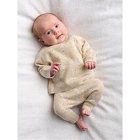 Mamas & Papas Baby Unisex 2 Piece Duck Knitted Top & Trouser Set - Beige