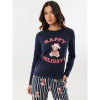 Threadbare Ladies Xmas Lw Theodore Pj Set - Navy