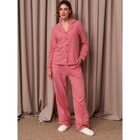 Threadbare Petite Cotton Button Down Pyjama Set In Red Gingham