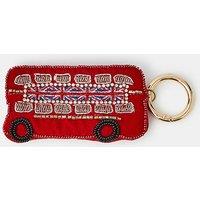 Accessorize London Bus Beaded Bag Charm Keyring - Red