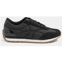 Yours Curve Extra Wide Fit Black Quilted Trainers - Black