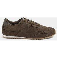 Yours Curve Extra Wide Fit Slim Sole Trainers - Brown