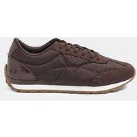 Yours Curve Wide Fit Slim Sole Trainers - Brown