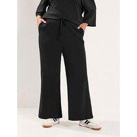 Yours Curve Cotton Wide Leg Legging (Short Leg) - Black