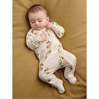 Mamas & Papas Baby Unisex Acorn Print Zip Sleepsuit - Cream