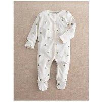 Mamas & Papas Baby Unisex Clover Print Sleepsuit - Cream