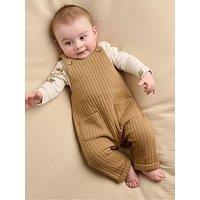 Mamas & Papas Baby Unisex 2 Piece Dungaree & Acorn Print Bodysuit Set - Beige
