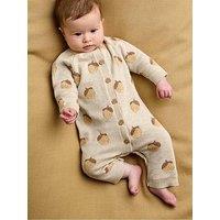 Mamas & Papas Baby Unisex Acorn Knitted Romper - Grey