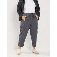Yours Curve Cargo Twill Tapered Trouser - Grey