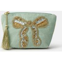 Accessorize Womens Bow Embellished Tassel Zip Coin Purse - Green
