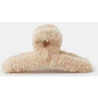 Accessorize Faux Fur Hair Claw Clip - Cream