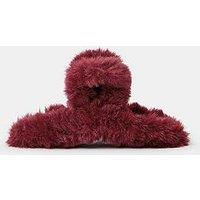 Accessorize Faux Fur Hair Claw Clip - Red