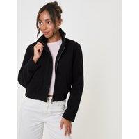Threadbare Womens Funnel Neck Zip Front Bomber Jacket - Black
