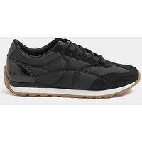 Yours Curve Wide Fit Quilted Trainers - Black