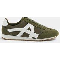 Yours Curve Wide Fit Feature Panel Slim Sole Runner Trainer - Green
