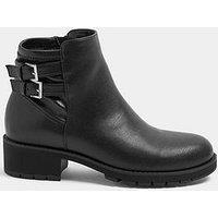 Yours Curve Extra Wide Fit Double Buckle Chelsea Boot - Black