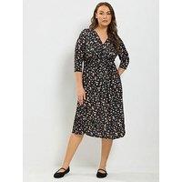 Yours Curve Ity Twist Front Midi Dress