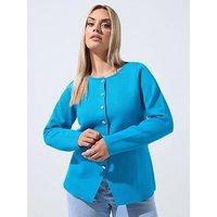 Yours Curve Compacted Knit Cardigan - Blue