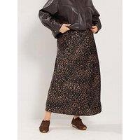 Yours Curve Satin Skirt - Brown
