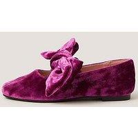 Monsoon Girls Crushed Velvet Ballerina Shoes - Purple