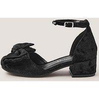Monsoon Girls Crushed Velvet Heeled Shoes - Black