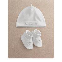 Mamas & Papas Baby Unisex Hello World Hat Booties - White