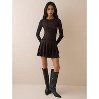 Nobodys Child Long Sleeve Yuki Mini Dress - Brown