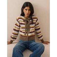 Nobodys Child Striped Tie Neck Cardigan