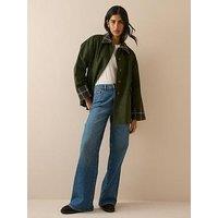 Nobodys Child Tartan Trim Country Jacket - Green