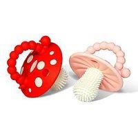 Razbaby Chompy Mushroom Teether 2 Pack & (Red & & Pink)