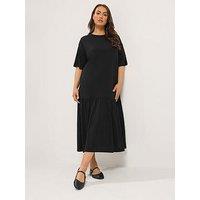 Yours Curve Drop Waist Maxi Dress - Black