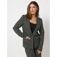 Long Tall Sally Brushed Tailored Jacket - Grey