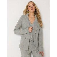 Long Tall Sally Premium Herringbone Blazer - Grey