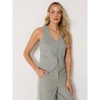 Long Tall Sally Premium Herringbone Waistcoat - Grey