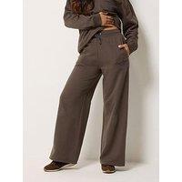 Pixiegirl Petite Wide Leg Jogger - Brown