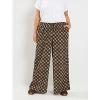 Yours Premium Brushed Wide Leg 36" Trousers - Light Green