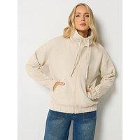 Long Tall Sally Funnel Neck Zip Through Sweatshirt - White