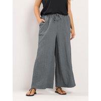 Yours Curve Wide Leg Textured Trouser 30"