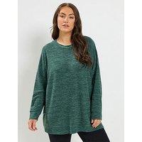 Yours Curve Soft Touch Jumper - Green